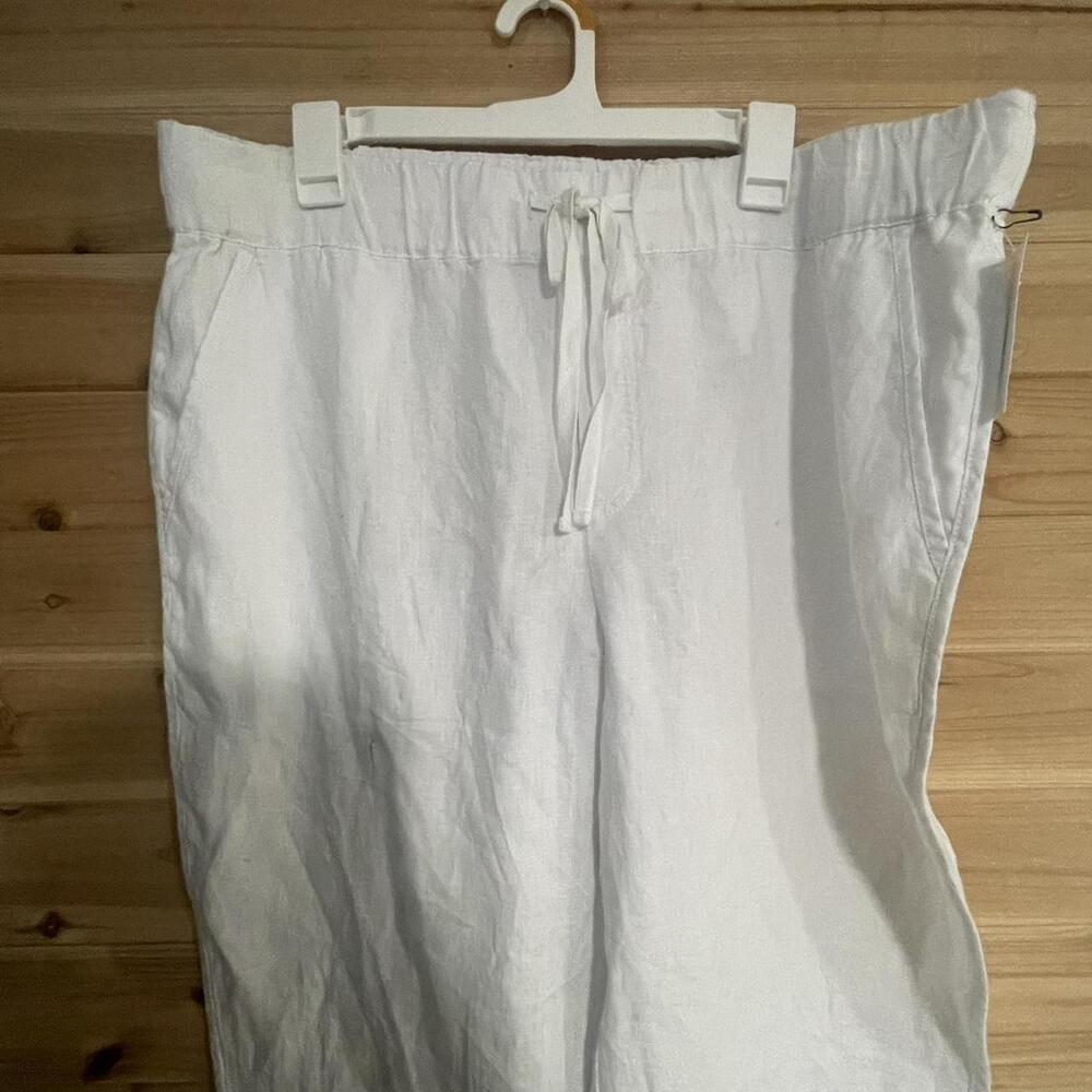 Caslon White 100 Linen Pants New - Picture 2 of 5